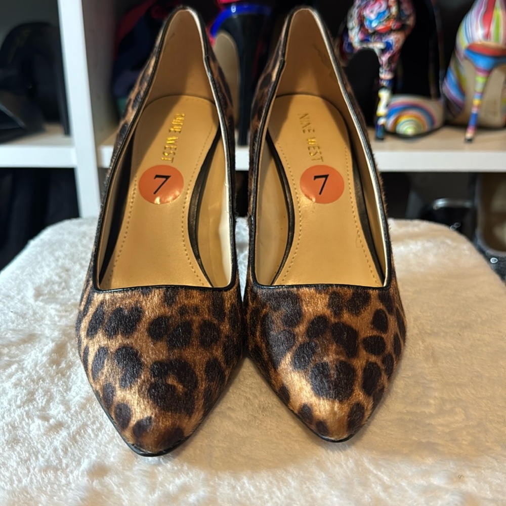 Nine West Leopard Heels Size 7